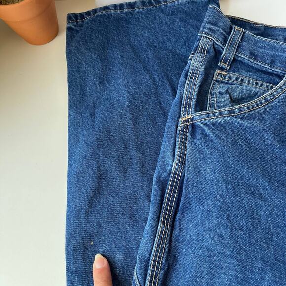 Dickies Carpenter Mens Jeans 38x32 Y2K Utility Street Work Relax Fit Dark Wash - Picture 9 of 11